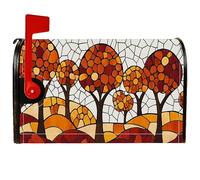 Coperture magnetiche per cassette postali con alberi, rustiche contemporanee con colline e foglie autunnali, copertura per cassetta della posta per esterni e cortile, 53 x 64 cm
