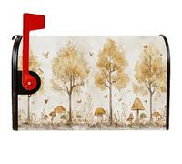 Coperture magnetiche per cassette postali con alberi, rustiche e naturali, funghi e farfalle autunnali, decorazioni per cassetta delle lettere per giardino, patio, 53 x 65,5 cm