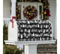 Coperture magnetiche per cassette postali con alberi, stile rustico con fiocchi di neve e fiocchi di neve, copertura invernale per cassetta postale stagionale per decorazione portico anteriore, 45,7 x