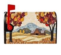 Coperture magnetiche per cassette postali con alberi, stile rustico, fattoria, montagne, fattoria, arancione, per decorazione portico anteriore, 53 x 65 cm