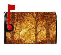 Coperture magnetiche per cassette postali con alberi, stile rustico, vintage, con foglie autunnali, copertura dorata per la decorazione del portico anteriore, 53 x 64 cm