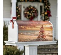 Coperture magnetiche per cassette postali con albero di conchiglia, spiaggia, costiera, oceano, estate, arancione, decorazioni per casa e giardino, 45,7 x 53,3 cm