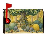 Coperture magnetiche per cassette postali con albero, fantasiose coperture rustiche per libri e vialetti, copertura verde primaverile per le vacanze, per decorare la casa e il giardino, 53 x 64 cm