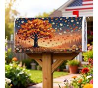 Coperture magnetiche per cassette postali con albero, rustiche moderne foglie tramonto autunno arancione stagionale copertura per decorazioni per casa e giardino 45,7 x 53,3 cm
