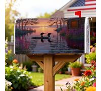 Coperture magnetiche per cassette postali con anatre, copertura per cassetta postale con fiori di lago rustici, estive, arancioni, per esterni, giardino, cortile, decorazione 53 x 65 cm