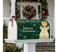 Coperture magnetiche per cassette postali con angelo, decorazioni natalizie verdi per cassetta della posta, 45,7 x 53,3 cm