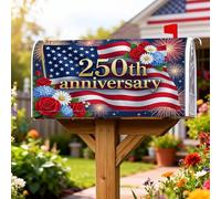Coperture magnetiche per cassette postali con bandiera americana, rose celebrative patriottiche, margherite, anniversari, coperture per cassette postali per esterni, decorazione da cortile, 45,7 x