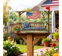 Coperture magnetiche per cassette postali con bandiera americana, rustiche e rustiche, decorazione per cassetta postale verde estate, decorazione per giardino, cortile, 45,7 x 53,3 cm