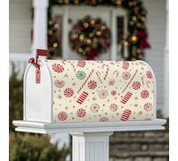 Coperture magnetiche per cassette postali con bastoncini di zucchero, decorazioni natalizie per cassette postali rosse alla menta piperita, per esterni, decorazione per portico anteriore, 45 x 53 cm