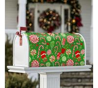 Coperture magnetiche per cassette postali con bastoncini di zucchero, motivo natalizio alla menta piperita, lecca-lecca, decorazione per porta d'ingresso, 45,7 x 53,7 cm