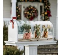 Coperture magnetiche per cassette postali con bastoncini di zucchero, rami di pino rustico natalizio bastoncini di cannella, copertura per cassetta postale verde per decorazione del cortile 53 x 64 cm