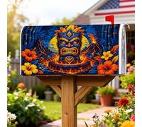 Coperture magnetiche per cassette postali con Buddha, copertura per cassetta postale estiva arancione con fiori tropicali vibranti per giardino, cortile, decorazione 45,7 x 53,3 cm