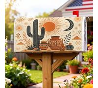 Coperture magnetiche per cassette postali con cactus, copertura estiva per cassetta postale in terracotta con sole boemo sudoccidentale, decorazione per giardino, cortile, 53 x 64 cm