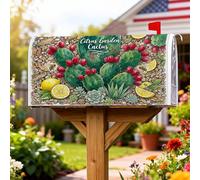 Coperture magnetiche per cassette postali con cactus, copertura per cassetta postale da giardino, rustica, limone, piante grasse, estate, verde, per decorazione portico anteriore, 45,7 x 53,7 cm