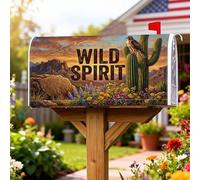 Coperture magnetiche per cassette postali con cactus, rustiche montagne occidentali, fiori estivi, decorazione per giardino, patio, 45 x 53 cm