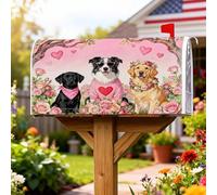 Coperture magnetiche per cassette postali con cani, fantasiosi cuori giocosi rose per San Valentino pesca copertura per cassetta della posta per esterni decorazione da cortile 45,7 x 53,7 cm