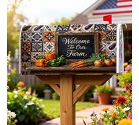 Coperture magnetiche per cassette postali con carote, campane rustiche, peperoni, cipolle, estate, arancione, decorazione per casa e giardino, 53 x 64 cm