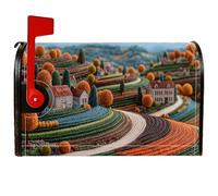 Coperture magnetiche per cassette postali con case, alberi panoramici rurali che rotolano le colline autunnali, involucri per cassette postali per giardino, patio, 53 x 64 cm