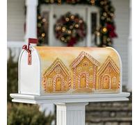 Coperture magnetiche per cassette postali con case di pan di zenzero, decorazioni natalizie, bastoncini di zucchero e stelle, decorazione per giardino, cortile, 45,7 x 53,3 cm