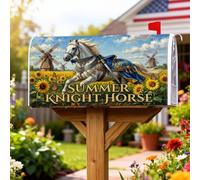 Coperture magnetiche per cassette postali con cavallo, copertura per cassetta postale estiva rustica con girasole per esterni, decorazione per giardino, patio, 53 x 64 cm