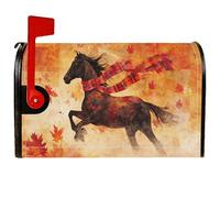 Coperture magnetiche per cassette postali con cavallo, sciarpa rustica per casale con foglie autunnali, protezione per cassetta postale per decorazione da cortile 53 x 64 cm