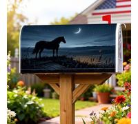 Coperture magnetiche per cassette postali con cavallo, stile rustico, luna, stelle, nessuna nera, per esterni, giardino, cortile, decorazione, 45,7 x 53,3 cm