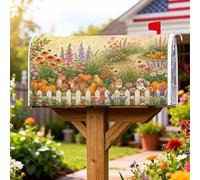 Coperture magnetiche per cassette postali con cervi, autunnali rustiche con zucche, fiori autunnali, decorazioni arancioni per la decorazione del portico anteriore, 53 x 64 cm