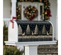 Coperture magnetiche per cassette postali con cervi, copertura stagionale per cassette postali invernali rustiche con alberi e stelle, per decorazioni per la casa e il giardino, 45,7 x 53,7 cm