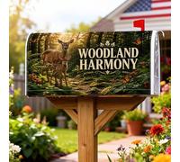 Coperture magnetiche per cassette postali con cervi, natura rustica foresta farfalla autunno verde copertura per la casa giardino decorazioni 45,7 x 53,3 cm