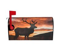 Coperture magnetiche per cassette postali con cervo rosso, toro e alce al tramonto, dimensioni standard 64,8 x 53,3 cm, copertura per cassetta delle lettere primaverile estate copertura per cassetta