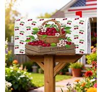 Coperture magnetiche per cassette postali con ciliegie, decorazione per porta d'ingresso, 53 x 64 cm