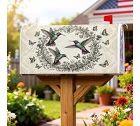 Coperture magnetiche per cassette postali con colibrì, copertura decorativa per cassetta delle lettere in stile vintage rustico, con farfalla, rosa, verde primavera, decorazione per giardino, patio