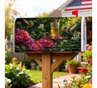 Coperture magnetiche per cassette postali con colibrì, copertura per cassetta postale stagionale verde primaverile, decorazione per portico anteriore, 45,7 x 53,7 cm