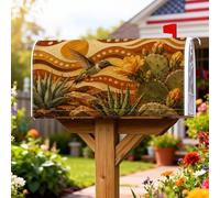 Coperture magnetiche per cassette postali con colibrì, fiori rustici sudoccidentali, cactus estivi e terrestri, per decorazione esterna da cortile, 53 x 64 cm