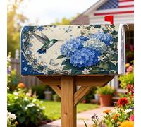 Coperture magnetiche per cassette postali con colibrì, ispirate alla natura, eleganti farfalle ortensie primaverili, decorazioni per cassette postali per esterni, decorazione da giardino, 53 x 64 cm