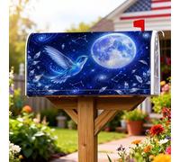 Coperture magnetiche per cassette postali con colibrì, luna celestiale fantasiosa, stelle, nessuna protezione per cassetta postale blu, decorazione per giardino, patio, 45,7 x 53,3 cm