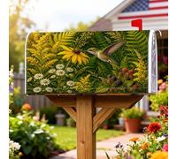 Coperture magnetiche per cassette postali con colibrì, margherite primaverili naturali con girasoli primaverili verdi per le vacanze, decorazione per esterni, giardino, cortile, 45,7 x 53,7 cm