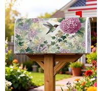 Coperture magnetiche per cassette postali con colibrì, ortensia botanica primaverile, libellula, verde primavera, decorazioni per cassetta delle lettere per giardino, cortile, 45,7 x 53,3 cm