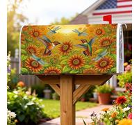 Coperture magnetiche per cassette postali con colibrì, protezione per cassetta postale estiva con girasole vibrante e libellula, per decorazione da giardino e cortile, 53 x 64 cm