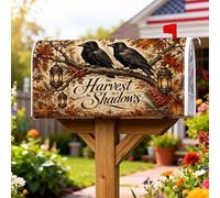 Coperture magnetiche per cassette postali con corvi, lanterne rustiche autunnali, rami autunnali, decorazioni per cassette postali per giardino, cortile, 45 x 53 cm