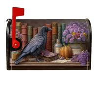 Coperture magnetiche per cassette postali con corvo, autunnali rustiche a forma di zucca, involucri per cassette postali viola per decorazioni per casa e giardino, 53 x 64 cm