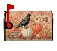 Coperture magnetiche per cassette postali con corvo, autunnali, rustiche, zucche, frutta, autunnali, arancioni, per esterni, decorazione per porta d'ingresso, 53 x 64 cm