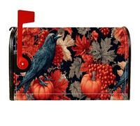 Coperture magnetiche per cassette postali con corvo, autunnali, rustiche, zucche, uva, autunno, arancione, decorazioni per cassette postali, decorazioni per esterni, 45,7 x 53,3 cm