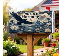 Coperture magnetiche per cassette postali con corvo, copertura artistica per cassetta della posta con ninfea di montagna e natura, per decorazione del cortile anteriore, 53 x 64 cm