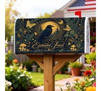Coperture magnetiche per cassette postali con corvo, farfalla incantata e fantasiosa, copertura verde scuro per cassetta della posta, per decorazioni esterne, 45,7 x 53,7 cm