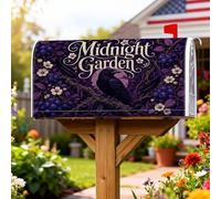 Coperture magnetiche per cassette postali con corvo, motivo gotico fantasioso con fiori di mirtilli autunnali, copertura decorativa per cassetta postale per la decorazione del portico anteriore, 45,7