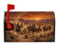 Coperture magnetiche per cassette postali con cowboy occidentali, 53 x 63 | Tema occidentale, Involucri per cassette postali, Canyon del deserto, Paesaggio al tramonto, Decorazione rustica