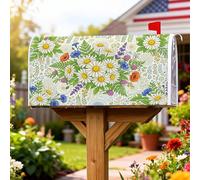 Coperture magnetiche per cassette postali con crisantemo, papaveri botanici primaverili, lavanda, primavera verde, copertura per la decorazione del prato, 45,7 x 53,7 cm