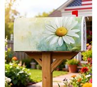 Coperture magnetiche per cassette postali con crisantemo, sfondo verde floreale primaverile, sfondo giallo centrale verde primaverile, protezione per la casa e il giardino, 45,7 x 53,7 cm