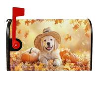Coperture magnetiche per cassette postali con cuccioli, copertura per cassetta postale autunnale con foglie di zucca autunnali, decorazione per giardino e patio, 45,7 x 53,3 cm